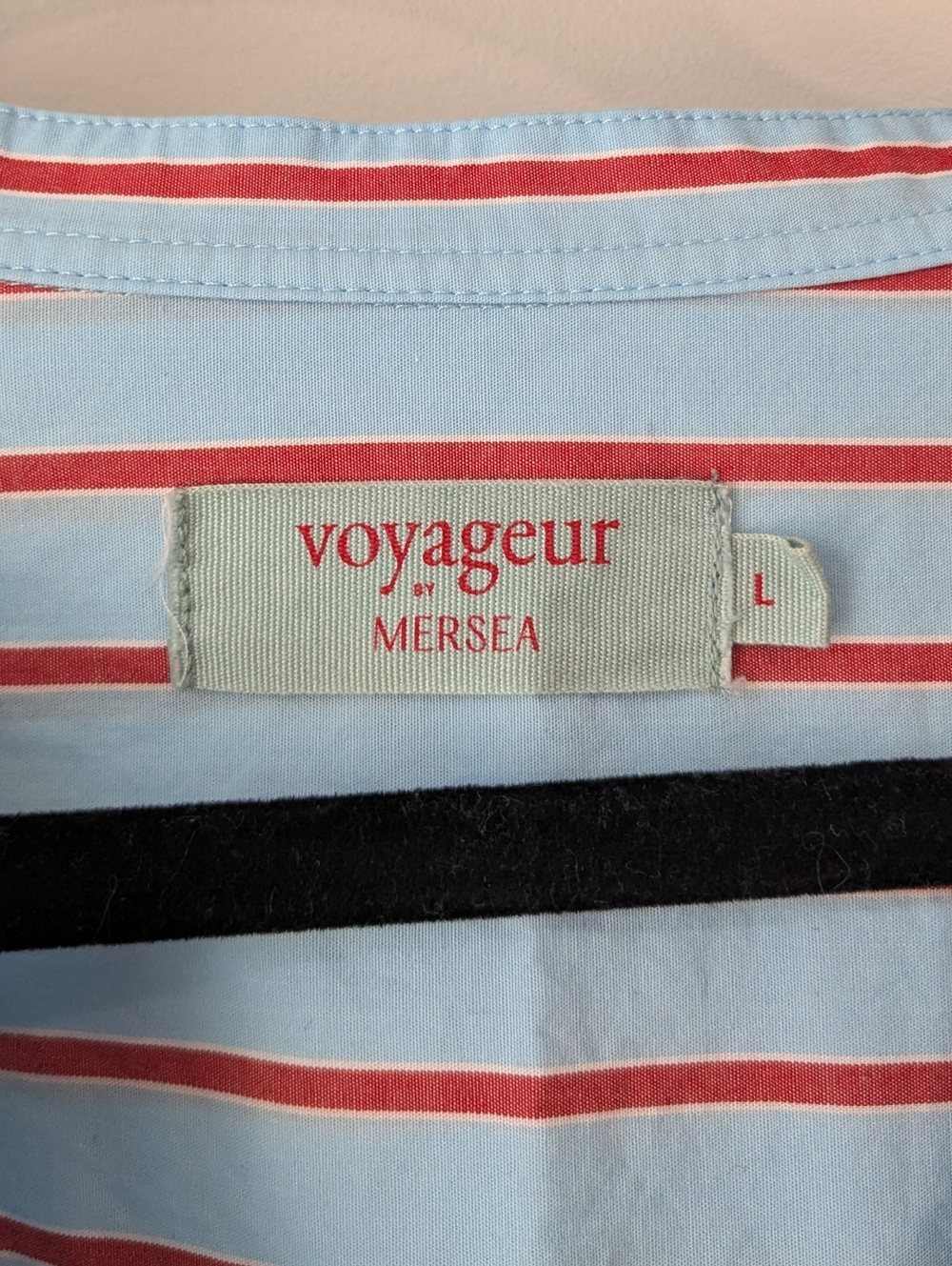 NEW Yogageur By Mersea Oversized Striped Button Up Blouse - Picture 3 of 6